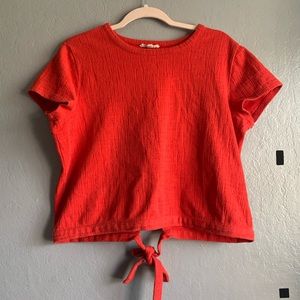 Madewell open back tie blouse sz. L